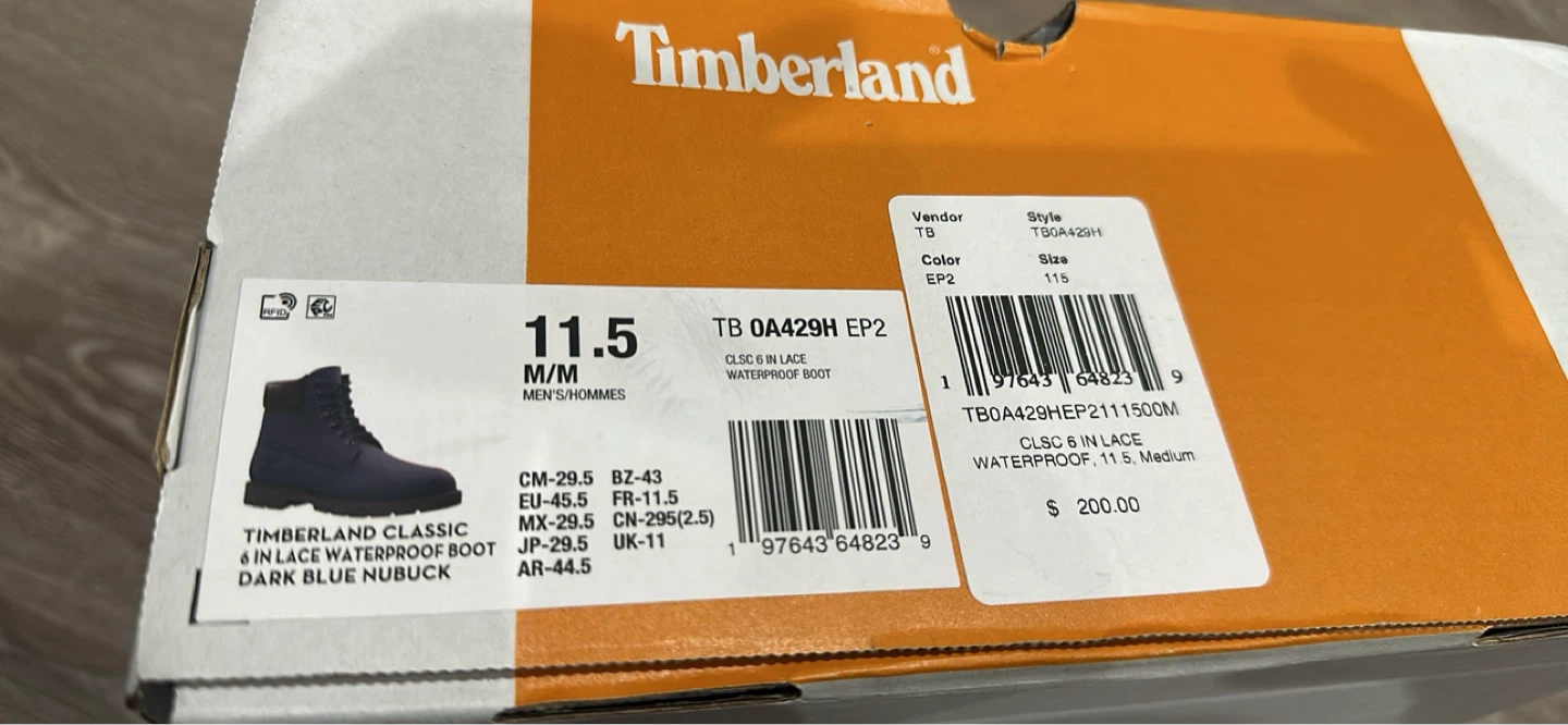 Timberland Boots - Dark Blue Nubuck - Size 11.5 - photo 2