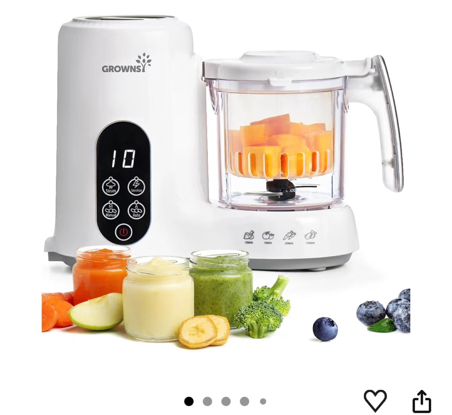 Grownsy Baby Food Maker Steamer Blender