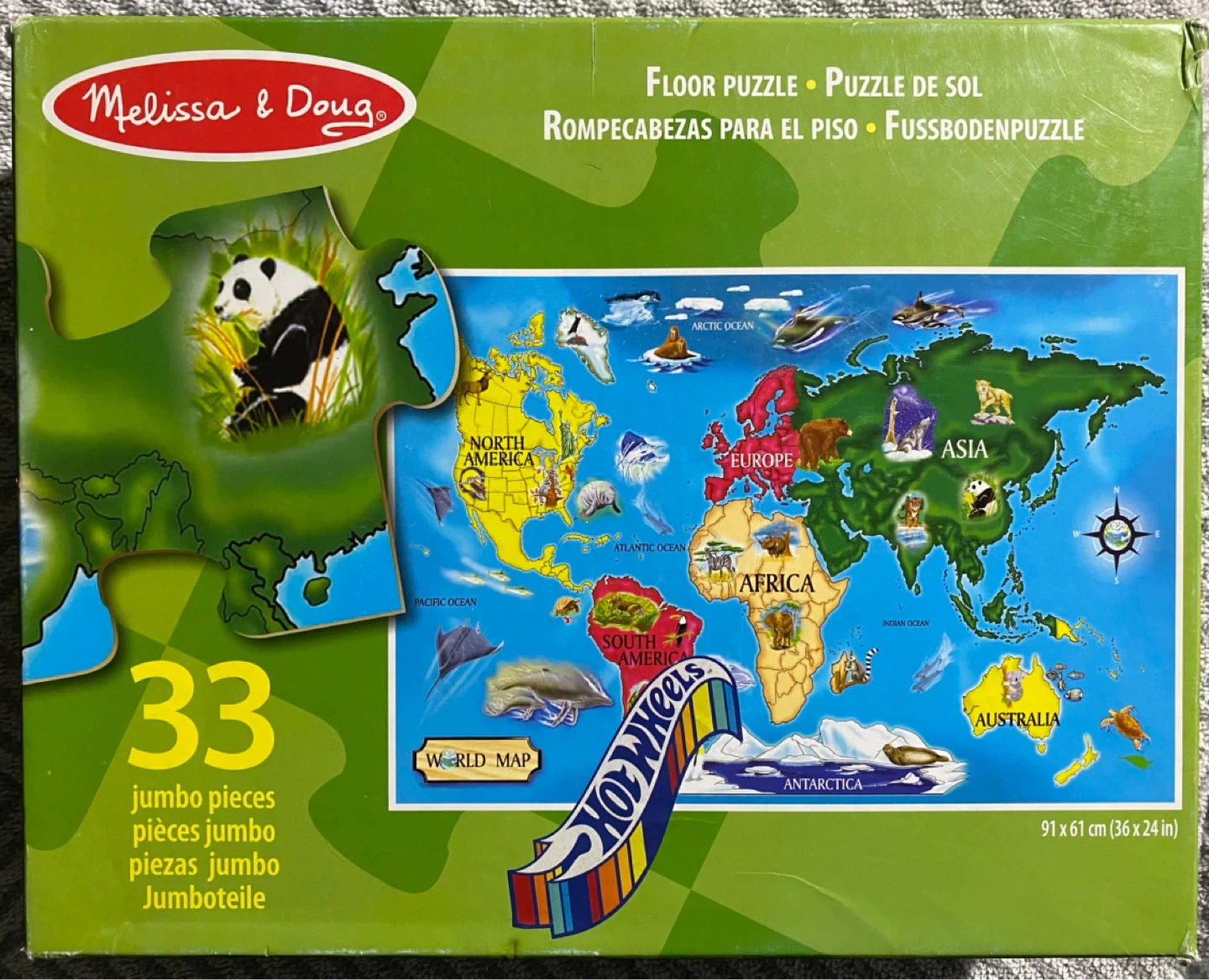 Floor Puzzle “World Map” (33 jumbo pcs)