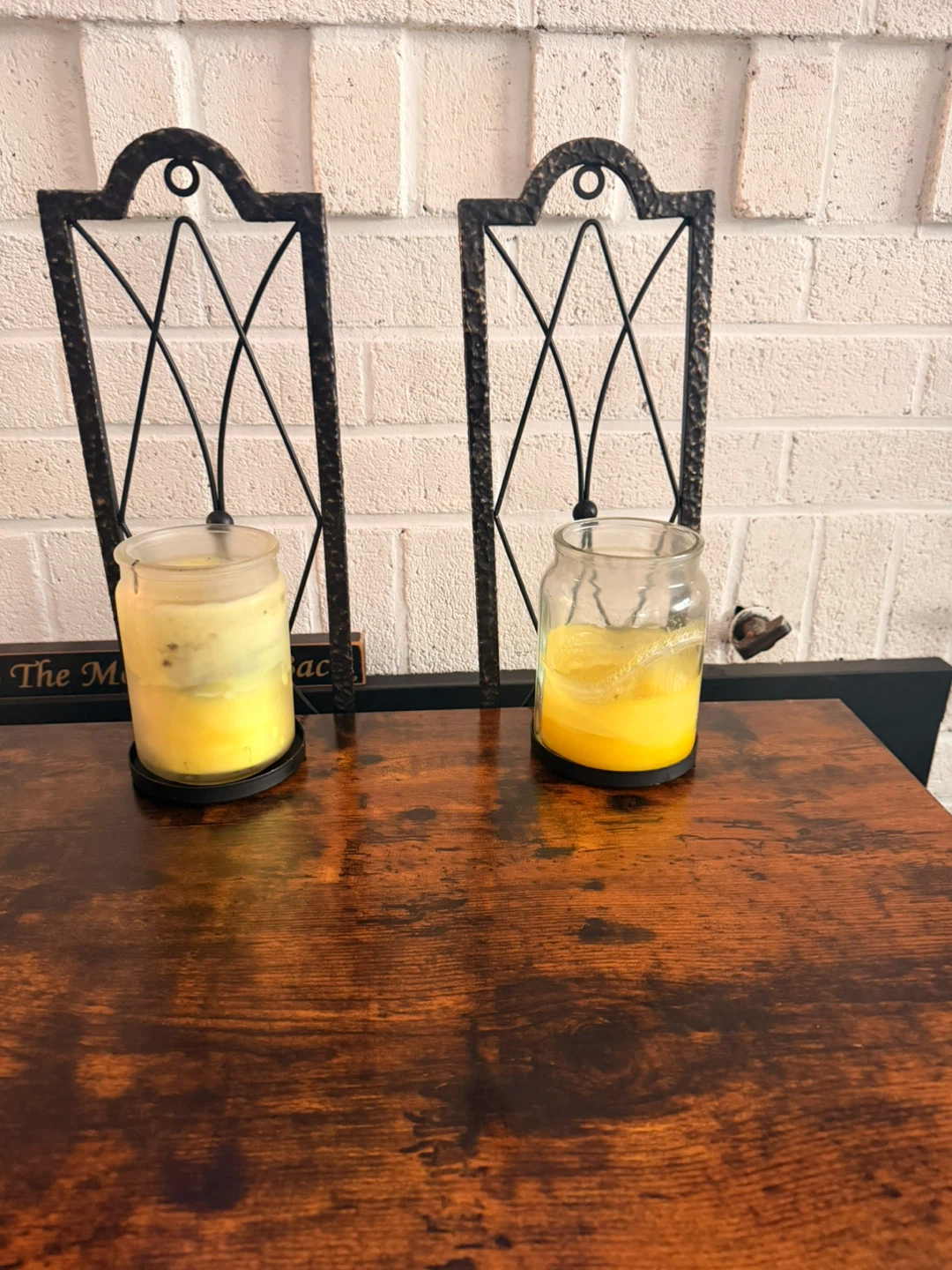 Rustic Metal Double Candle Holder with Jars - photo 4