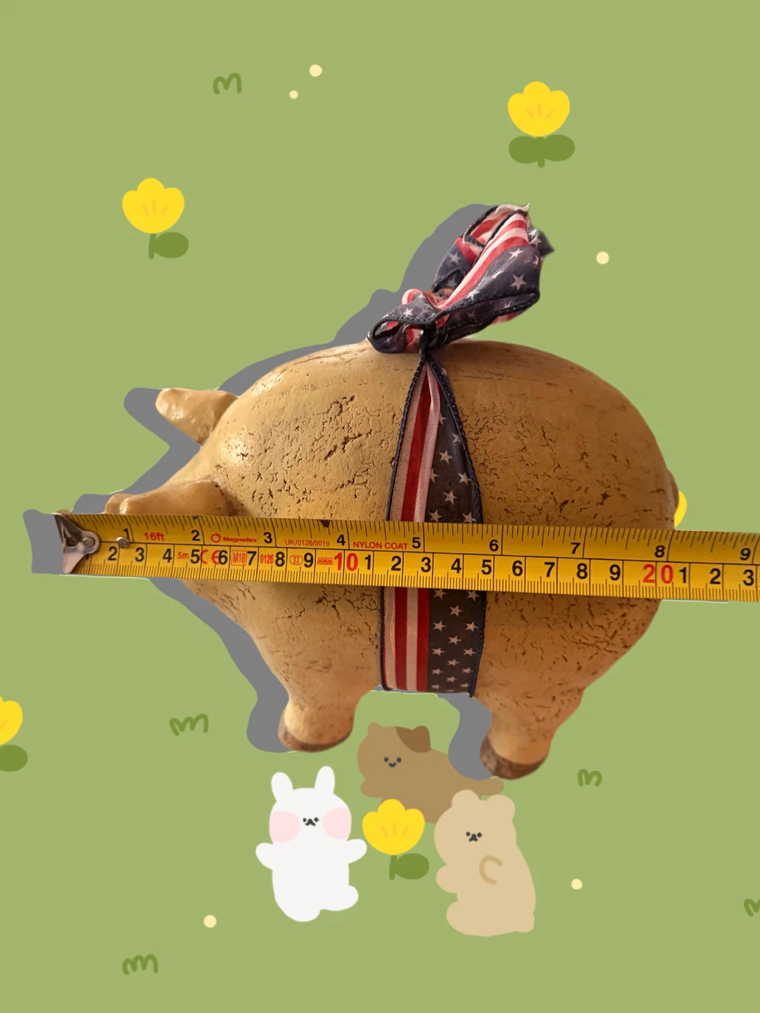 Decorative Piggy Patriotic Ribbon