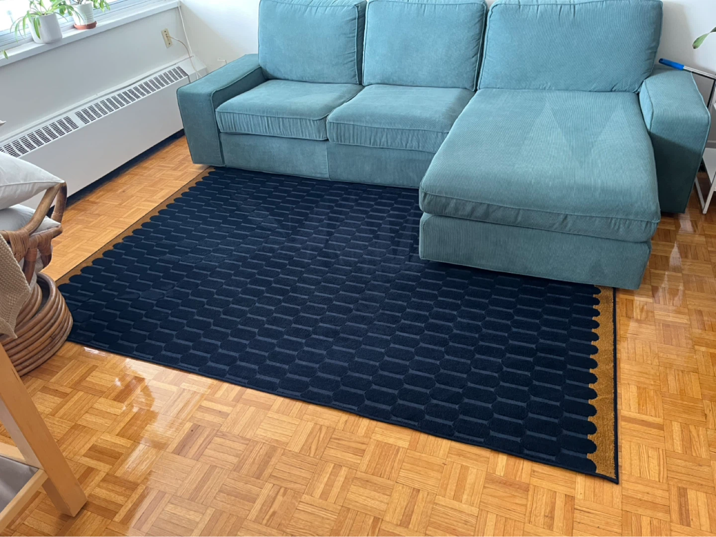 Rug 7’10” x 5’7” Ikea NÖVLING - navy dark blue