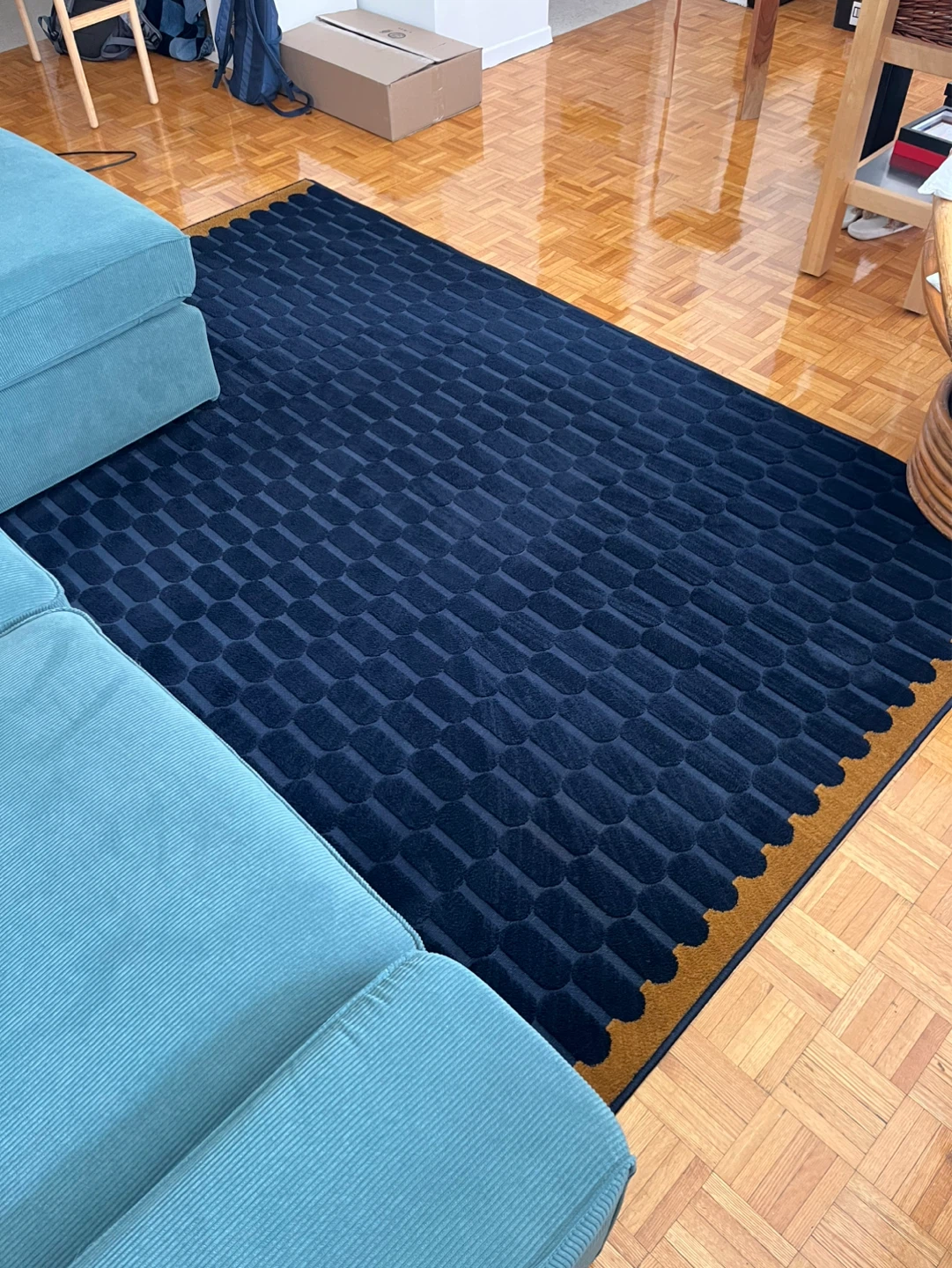 Rug 7’10” x 5’7” Ikea NÖVLING - navy dark blue - photo 3