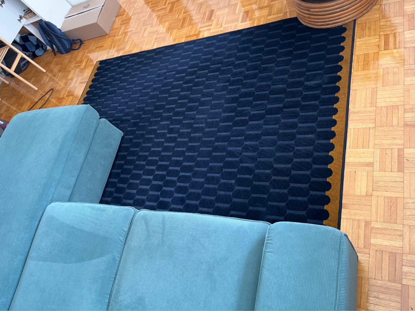 Rug 7’10” x 5’7” Ikea NÖVLING - navy dark blue - photo 2
