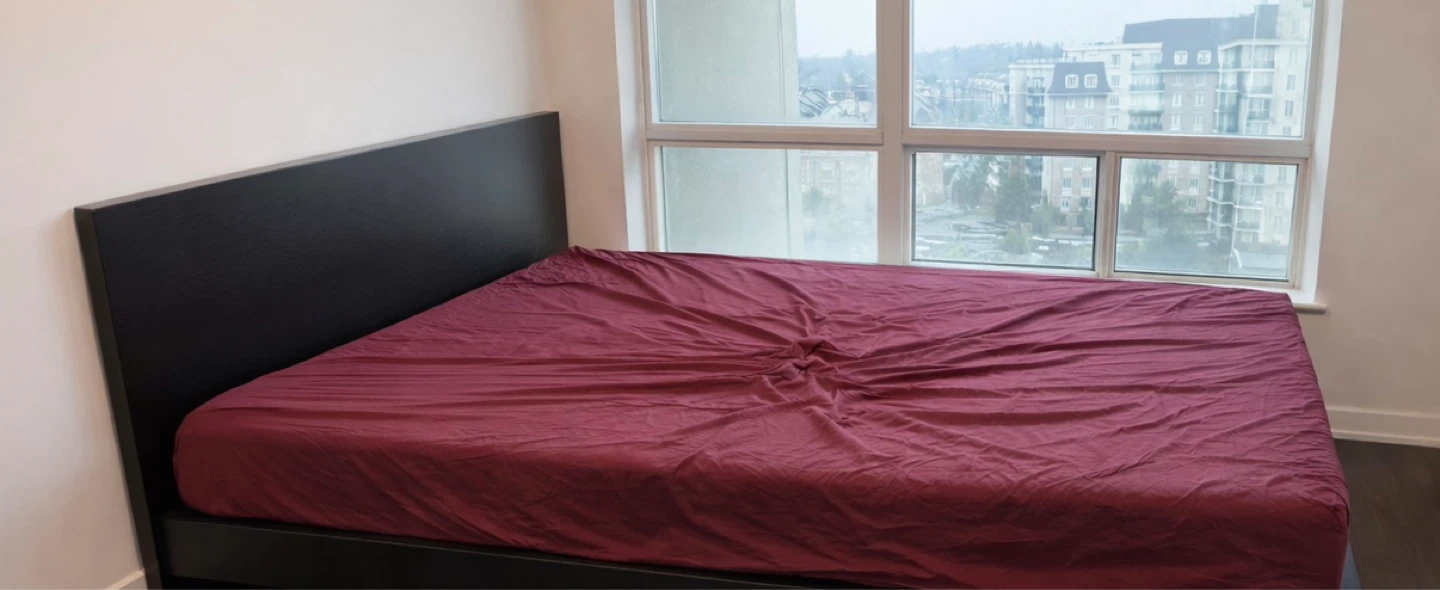 IKEA Malm Double Bed Frame with Slats & Mattress - Dark Brown