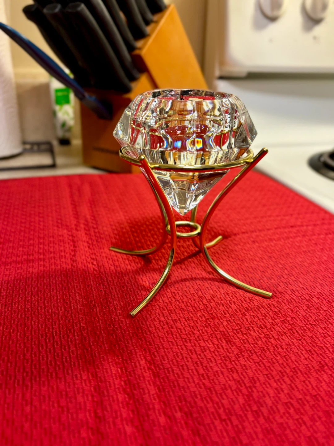Vintage crystal candle holder