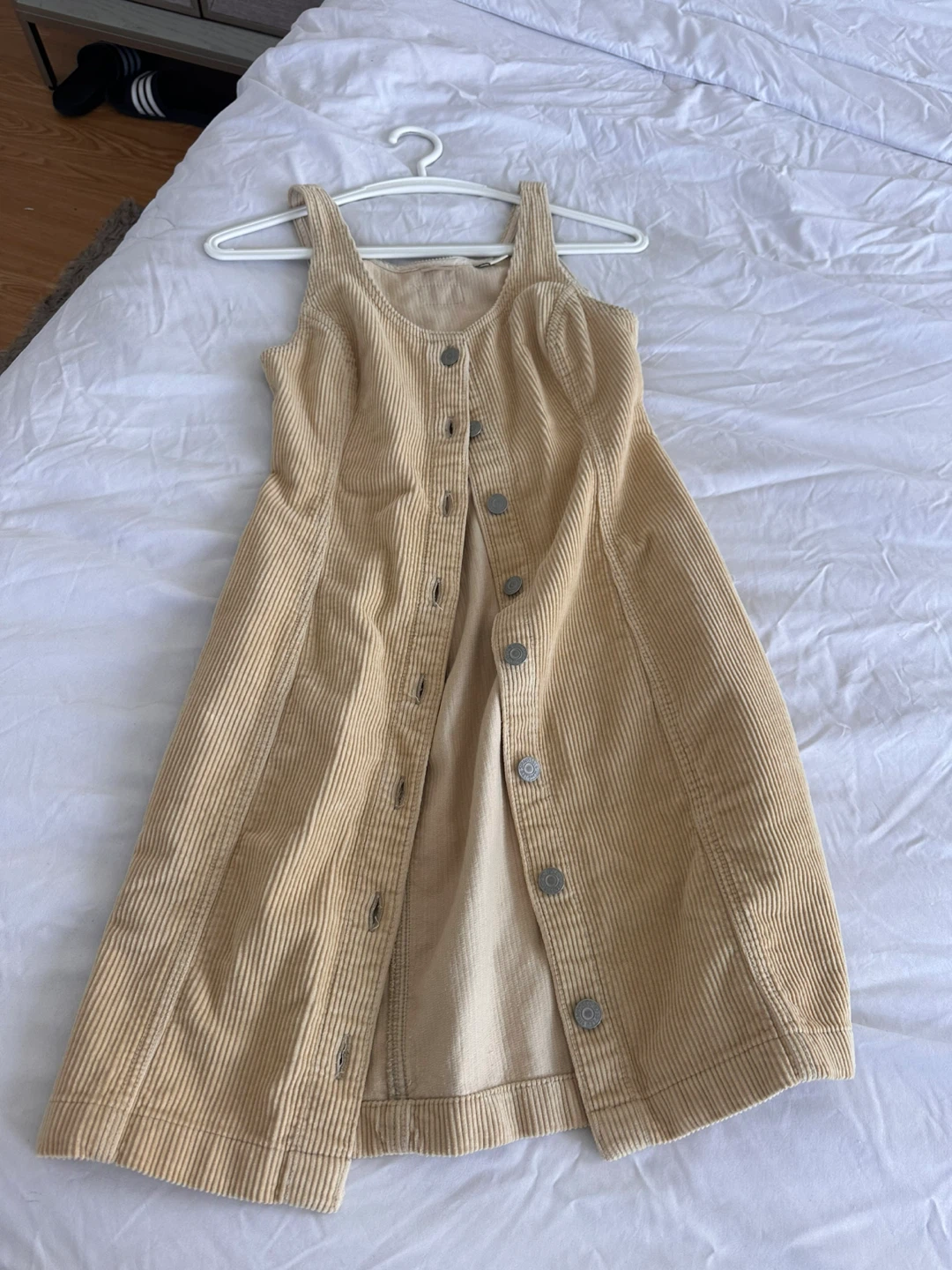 tan corduroy button-front dress LEVIS