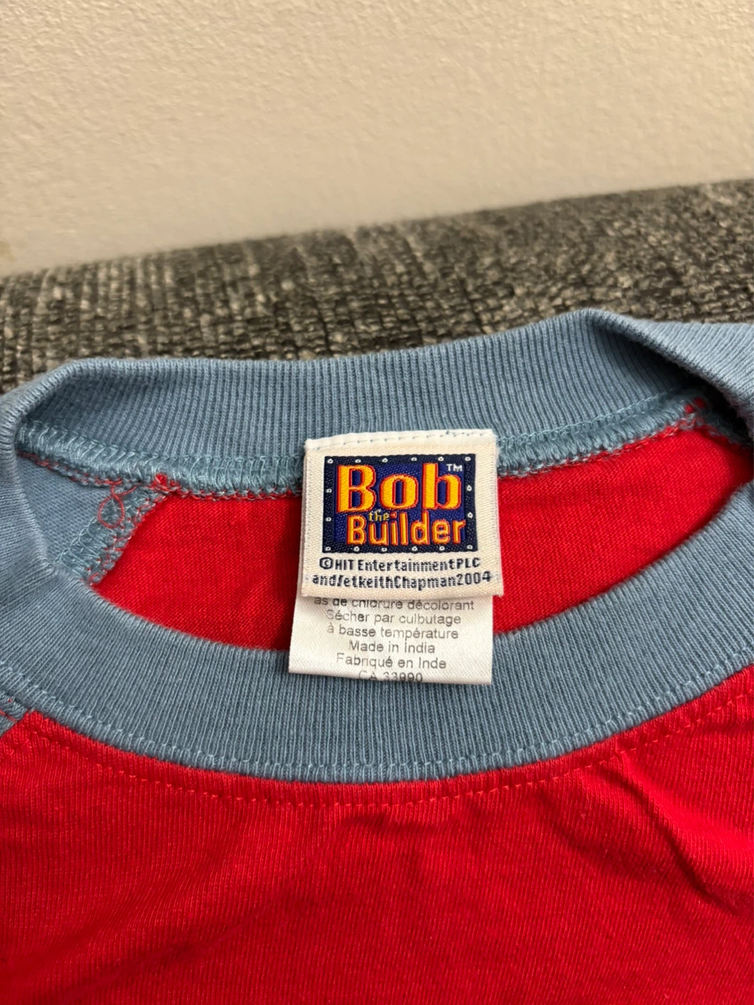 Vintage Bob the Builder Red & Blue Raglan T-Shirt Size 2 - photo 3