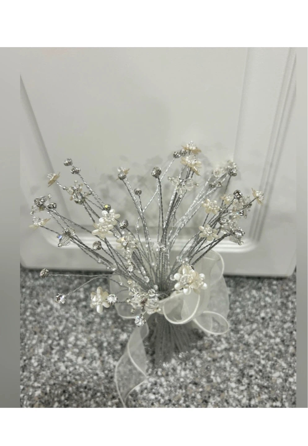 Vintage Beaded Bridal Bouquet Pearl Rhinestone Wedding - photo 3
