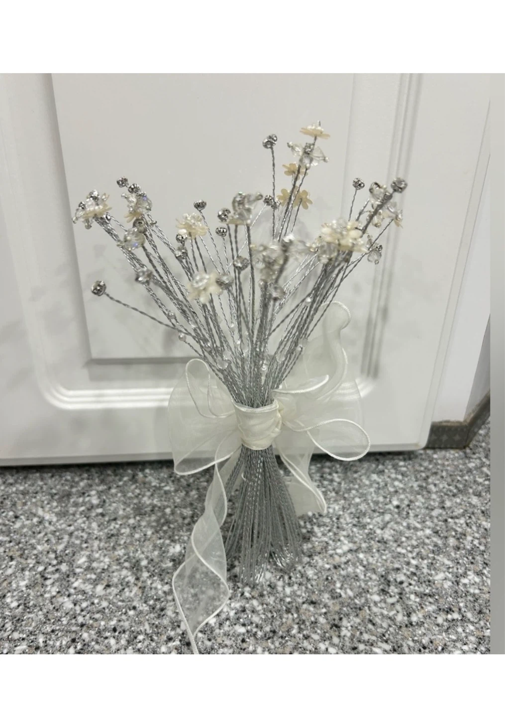 Vintage Beaded Bridal Bouquet Pearl Rhinestone Wedding - photo 2