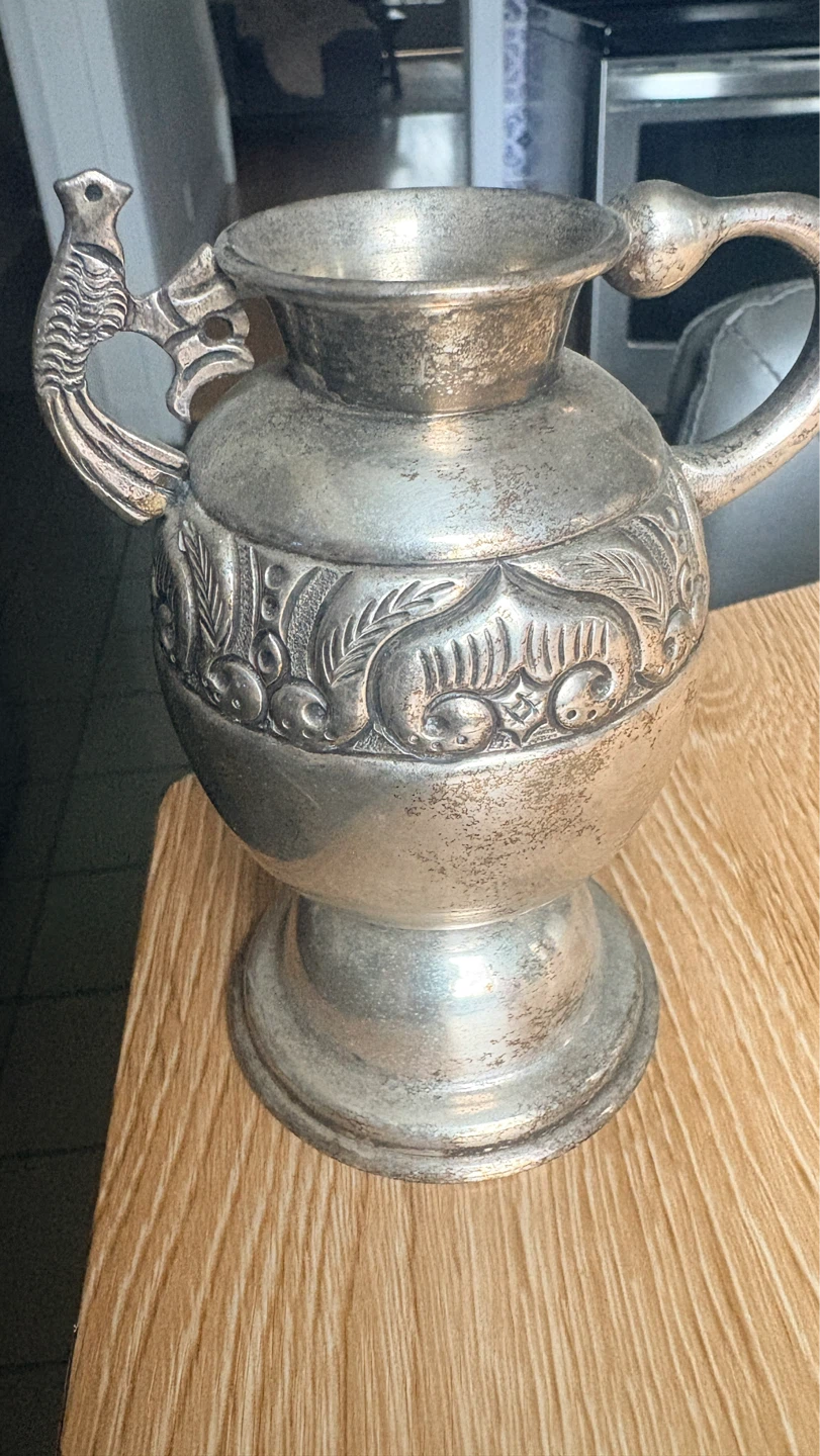 Vintage Murillo Chile Silver-Plated Vase with Tongs - photo 2
