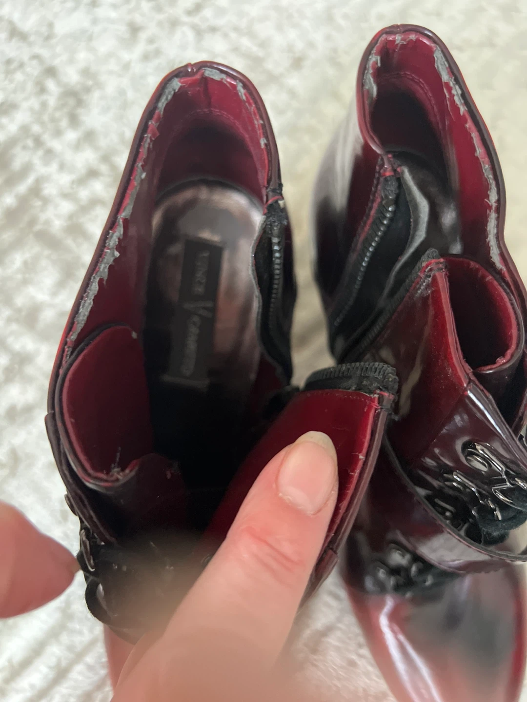 Vince Camuto Red Lace-Up Heeled Ankle Boots