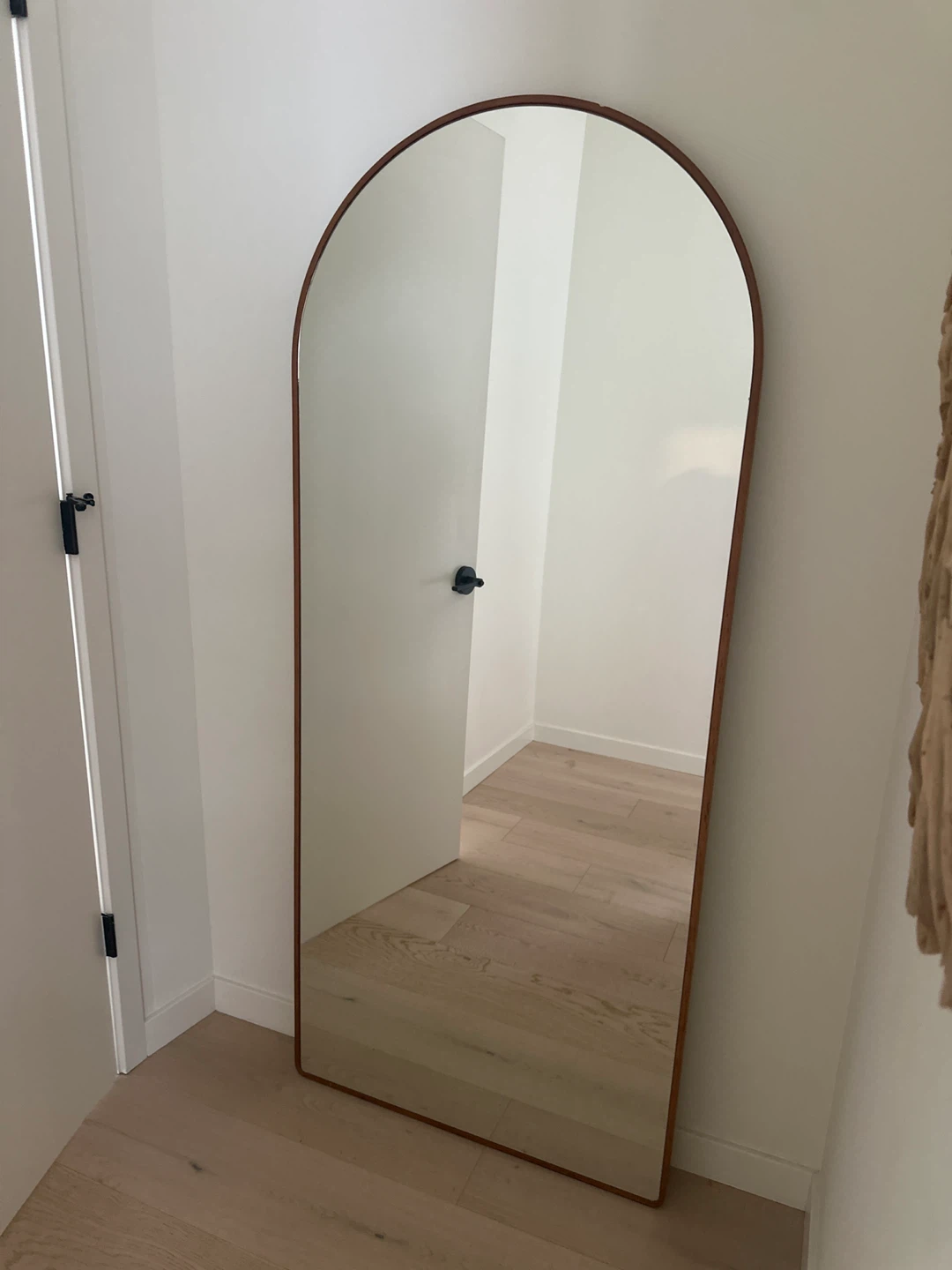 Arch Floor Mirror with Wood Frame