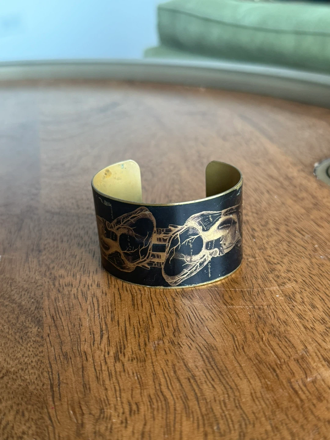 The Heart Cuff Vintage Bracelet in Gold