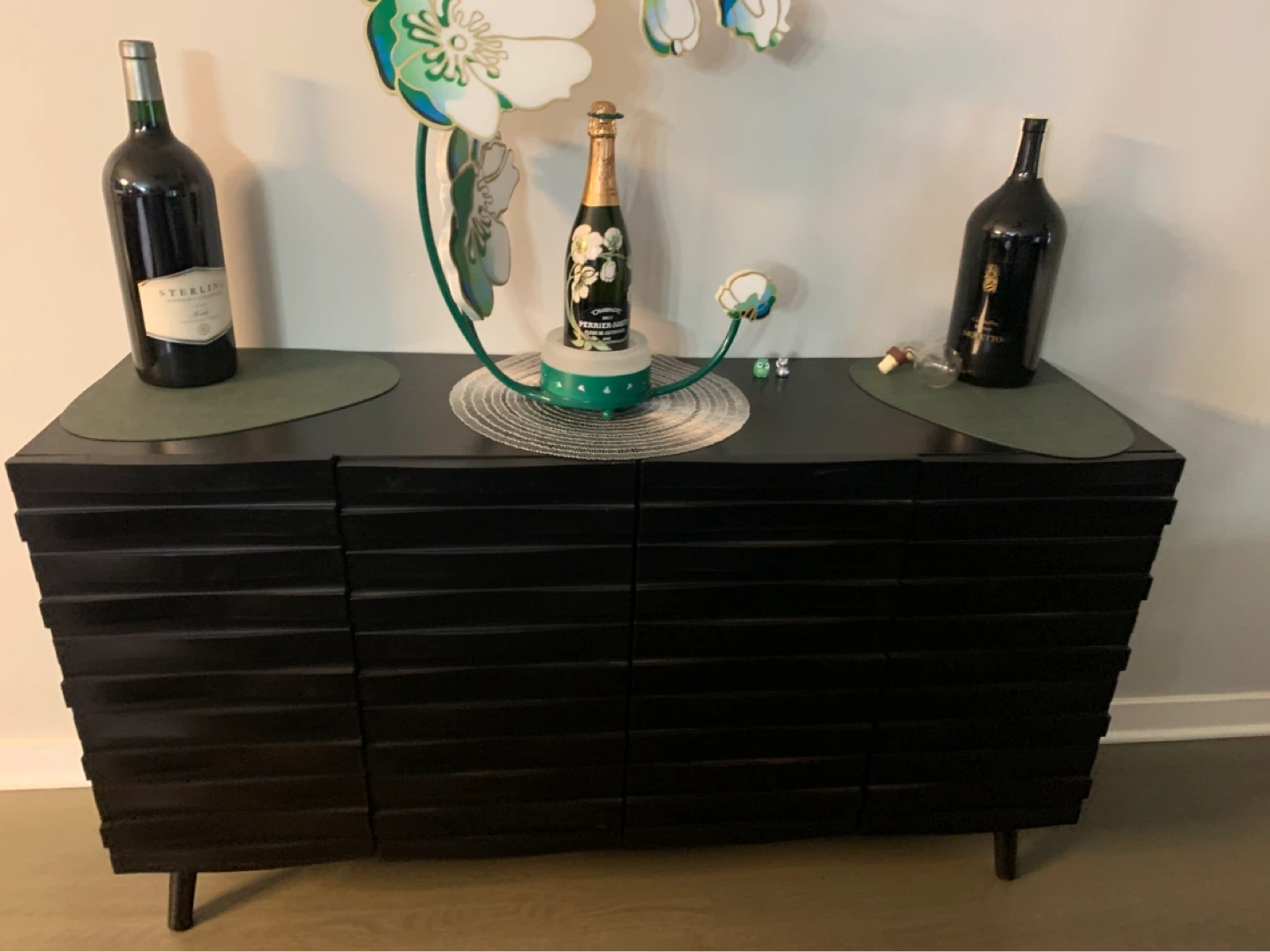 Black Modern Sideboard Bar Cabinet