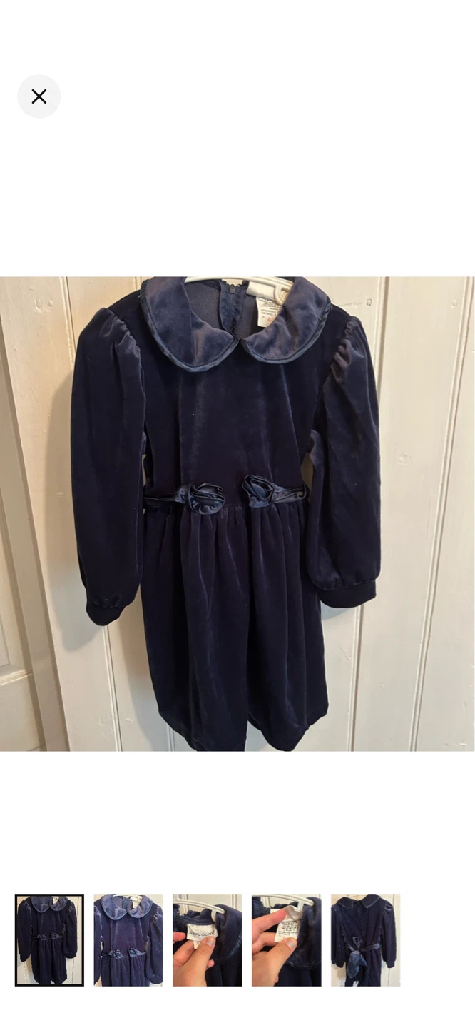 Premiere Collection Navy Velvet Dress Size 3