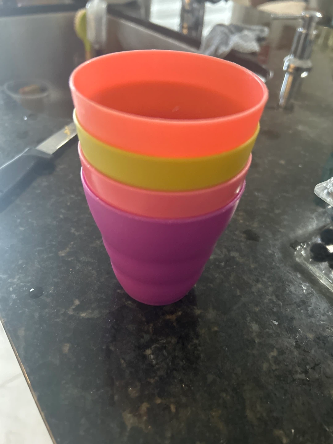 Stackable Plastic Cups - Set of 4