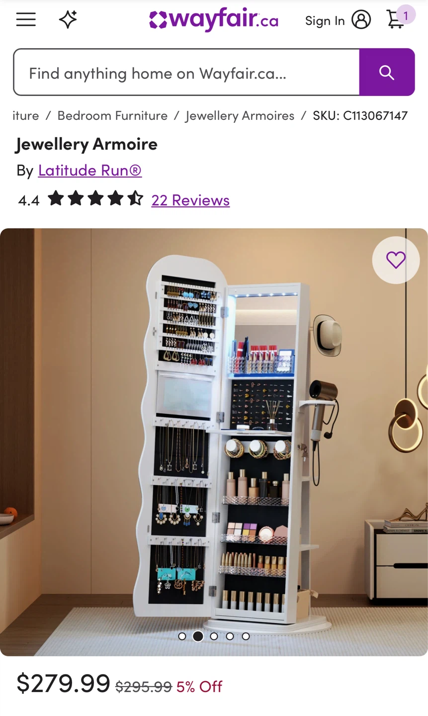 Latitude Run Jewellery Armoire - photo 2