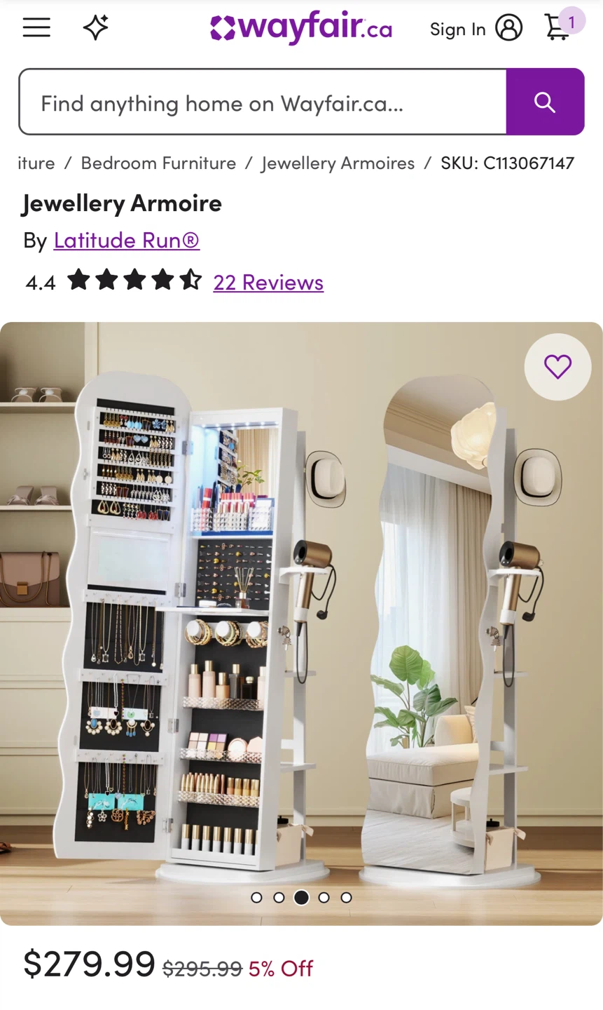 Latitude Run Jewellery Armoire - photo 4