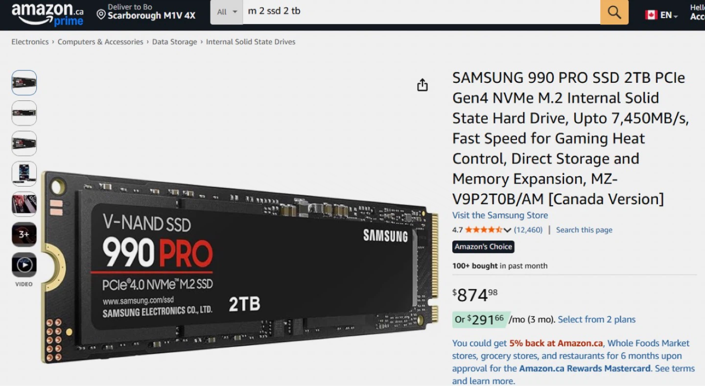 New-Samsung 990 PRO 2TB PCIe 4.0 NVMe M.2 SSD - photo 2