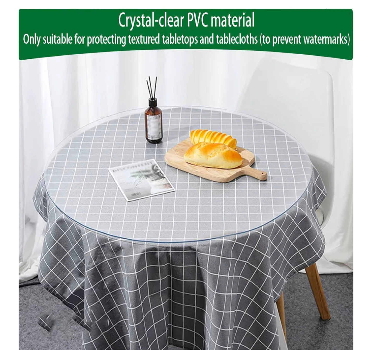 Crystal Clear PVC Tablecloth Protector Pad - photo 4
