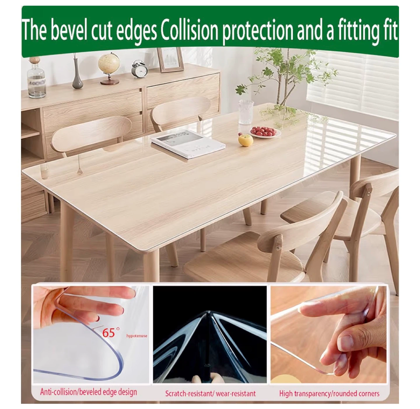 Crystal Clear PVC Tablecloth Protector Pad - photo 5