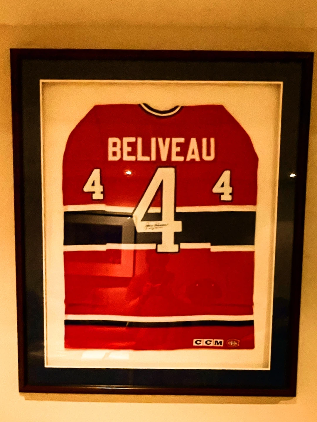 Jean Beliveau 4 Montreal Canadiens Signed Hockey Jersey