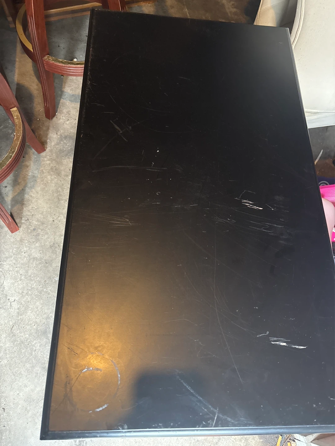 Used Wood accent table with drawer has scratches - photo 5