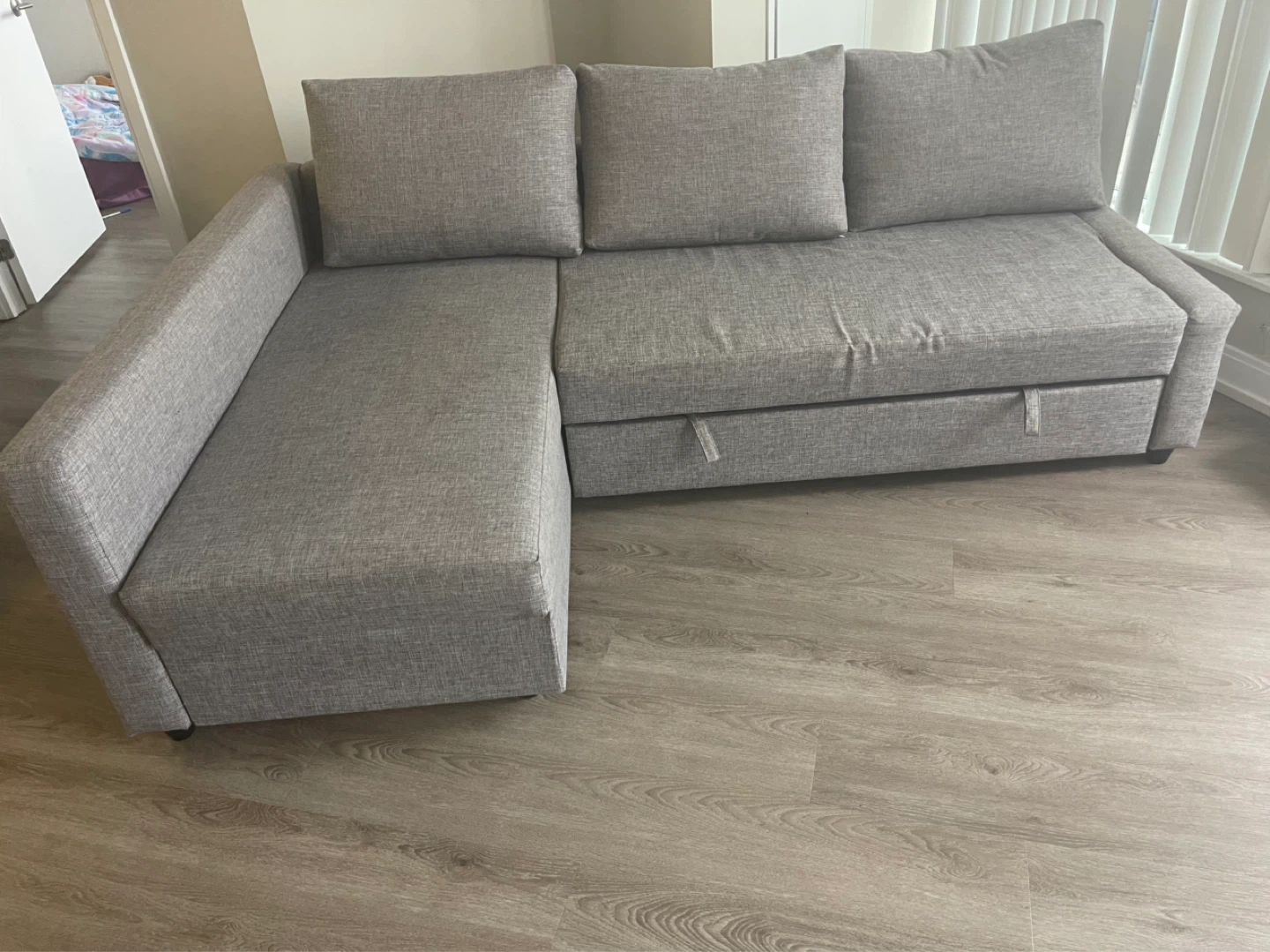 IKEA Grey Sectional Sofa with Storage - photo 2
