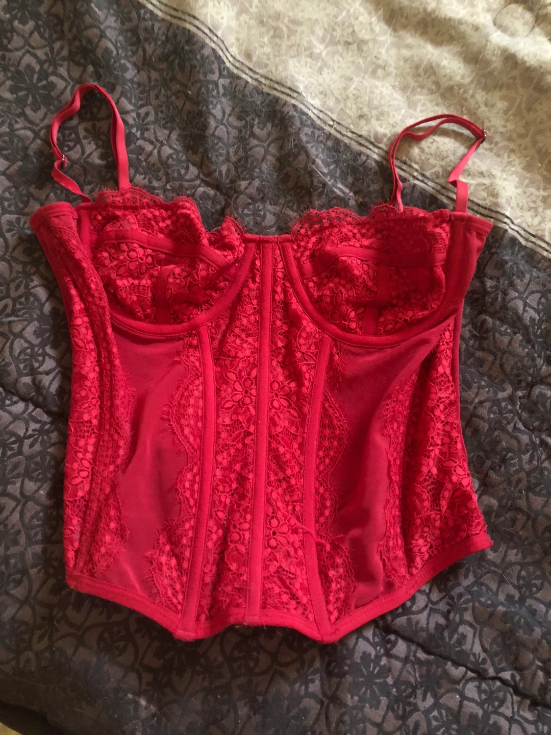 Red Lace Corset Top
