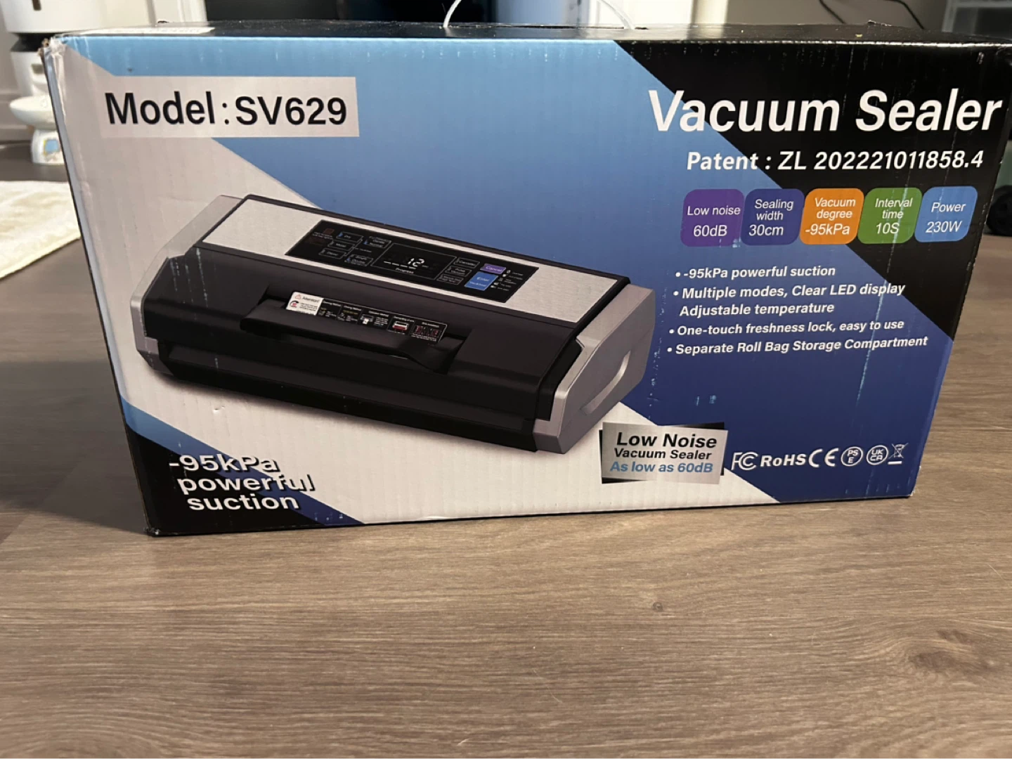 SV629 Vacuum Sealer Machine with Roll Storage & Cutter