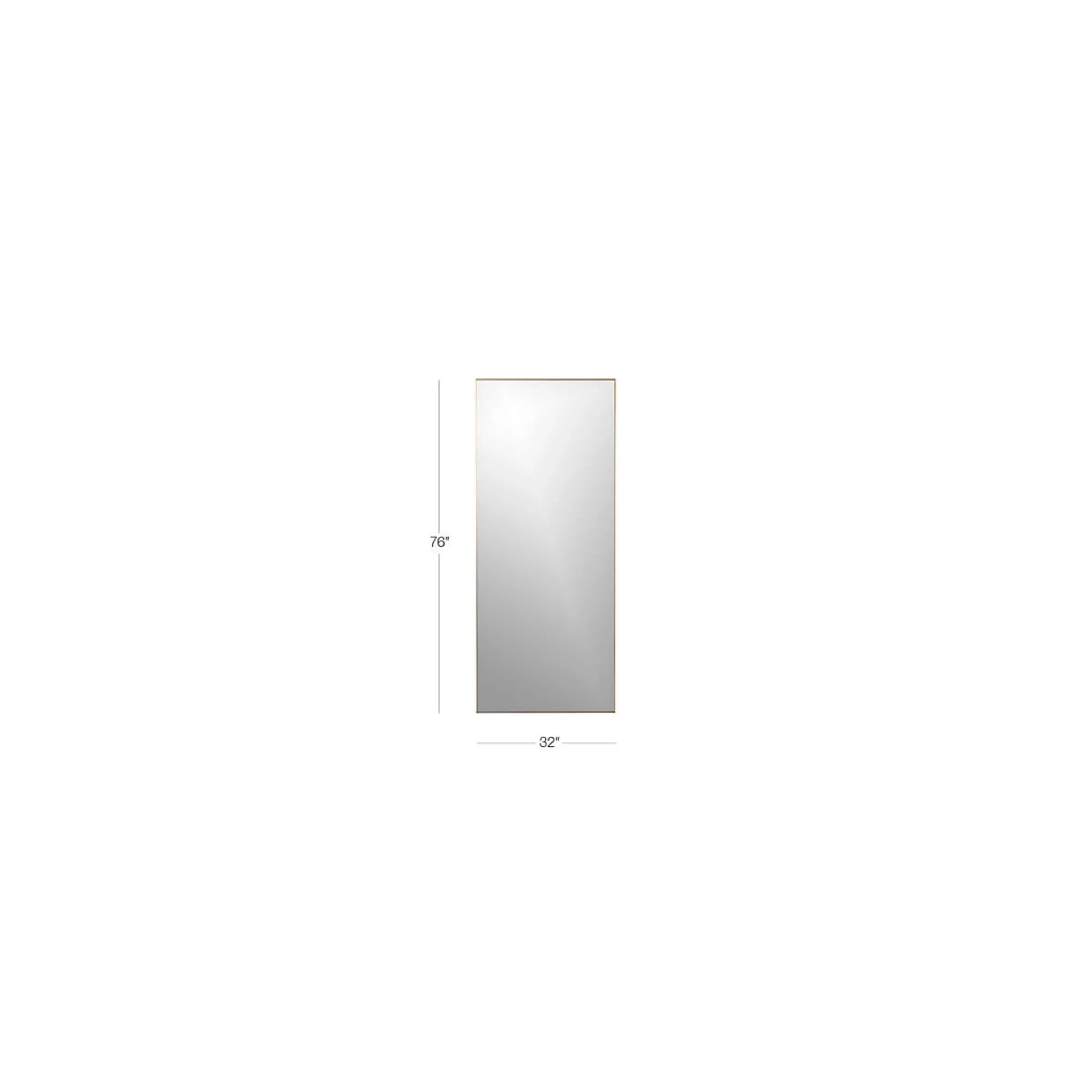 CB2 Infinity Modern Standing Brass Floor Mirror 32"X76" - photo 3