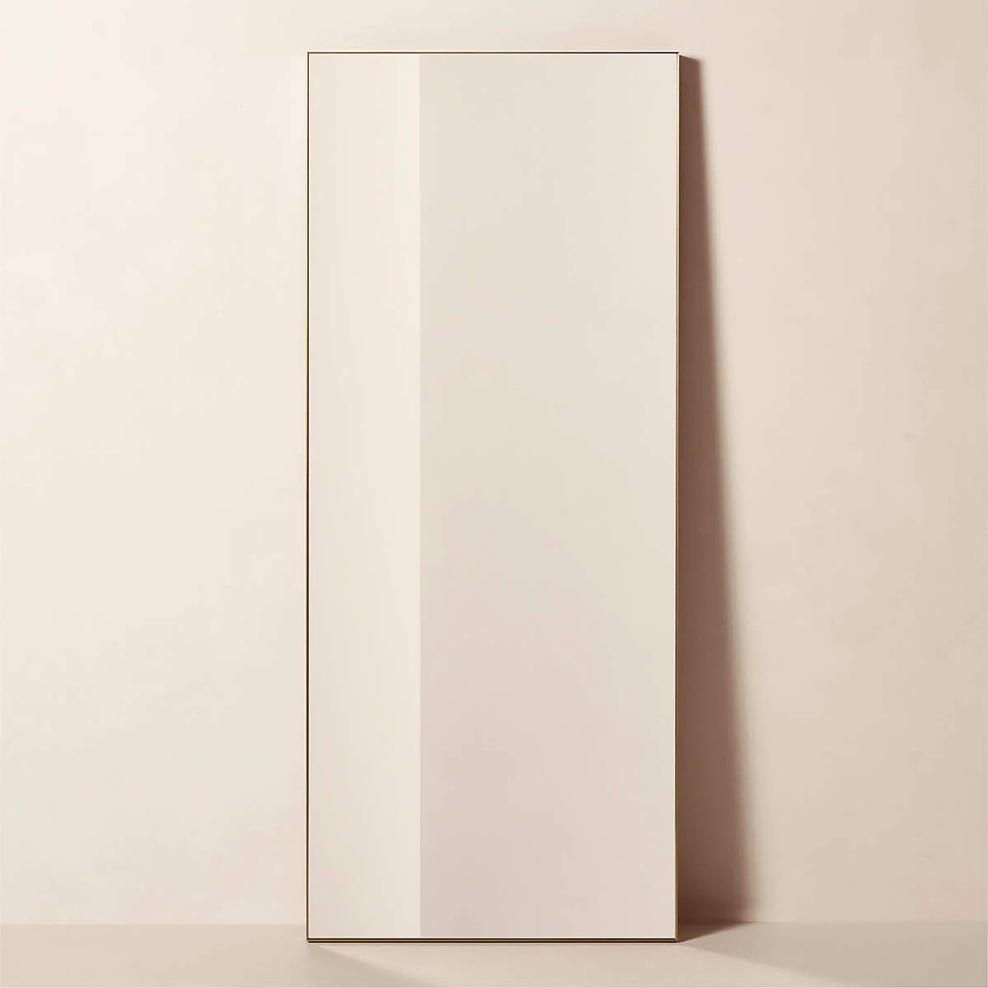 CB2 Infinity Modern Standing Brass Floor Mirror 32"X76" - photo 2