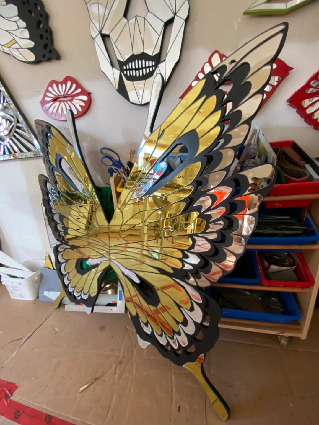 Large golden Mirrored Butterfly - photo 4