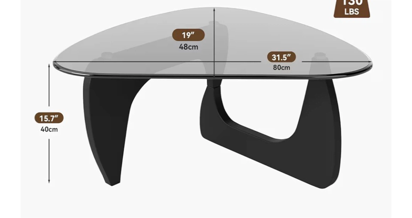 Glass Top Coffee Table - Black - photo 2
