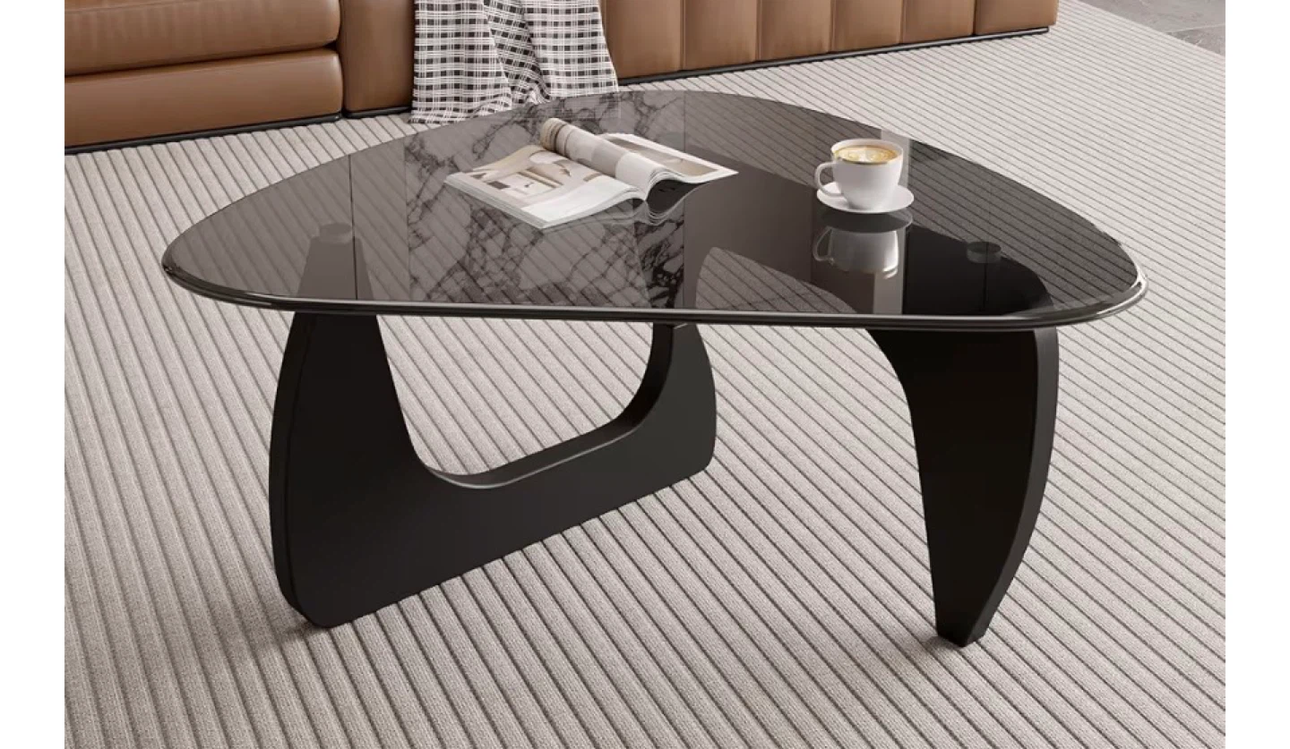 Glass Top Coffee Table - Black