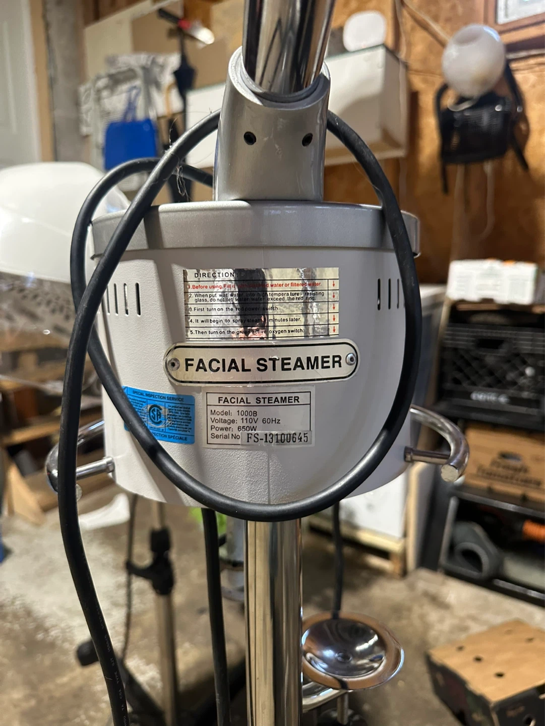 Facial Steamer with Hood - Model 1000B