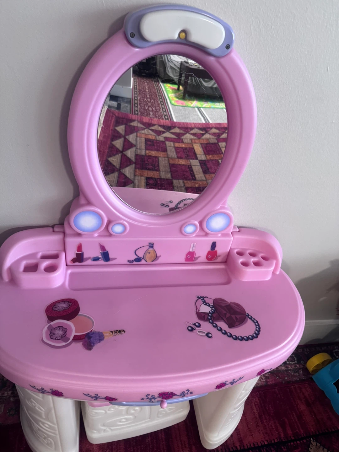 Pink Toy Vanity with Stool - photo 2