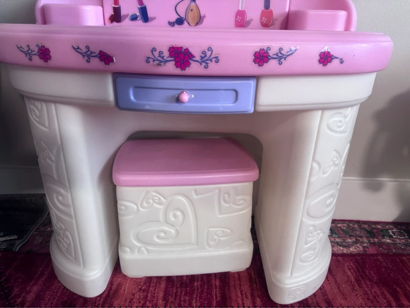 Pink Toy Vanity with Stool - photo 3