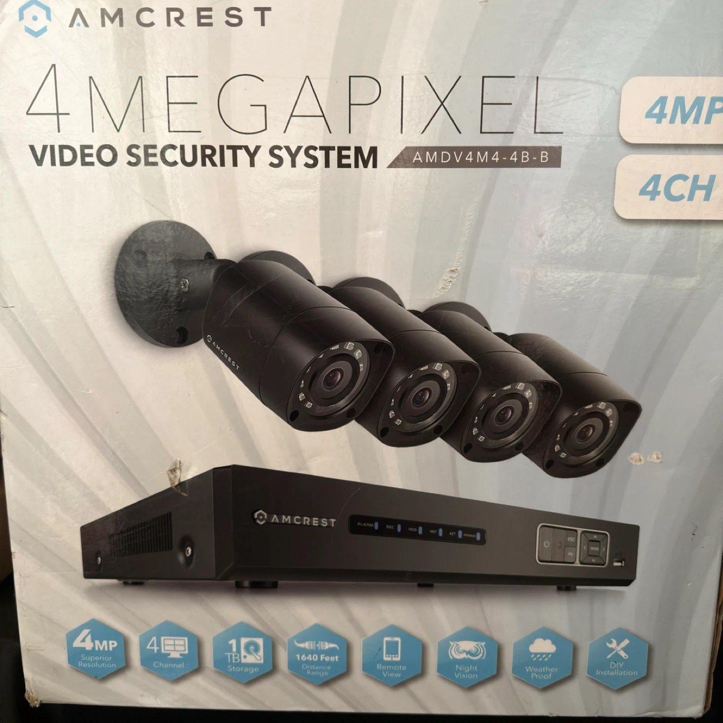 Amcrest 4 Megapixel Video Security System AMDV4M4-4B-B