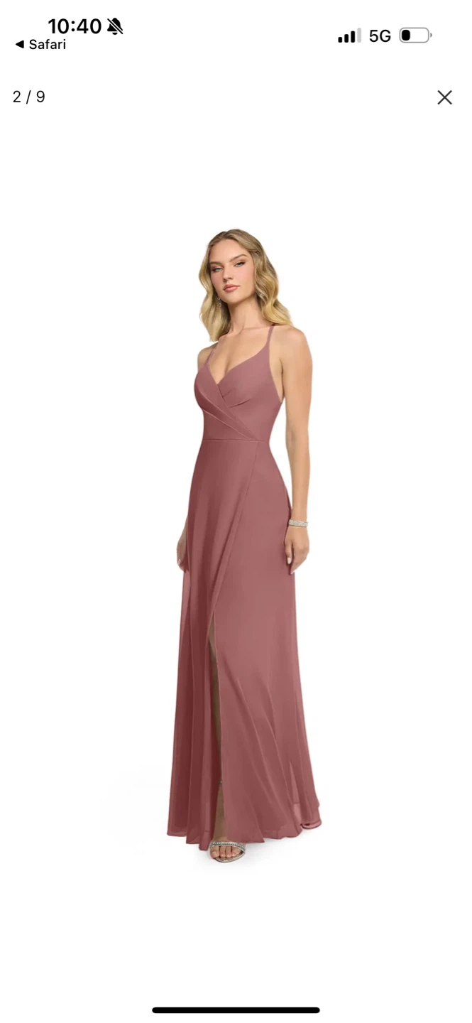 Azazie Davis Bridesmaid Dress - Desert Rose