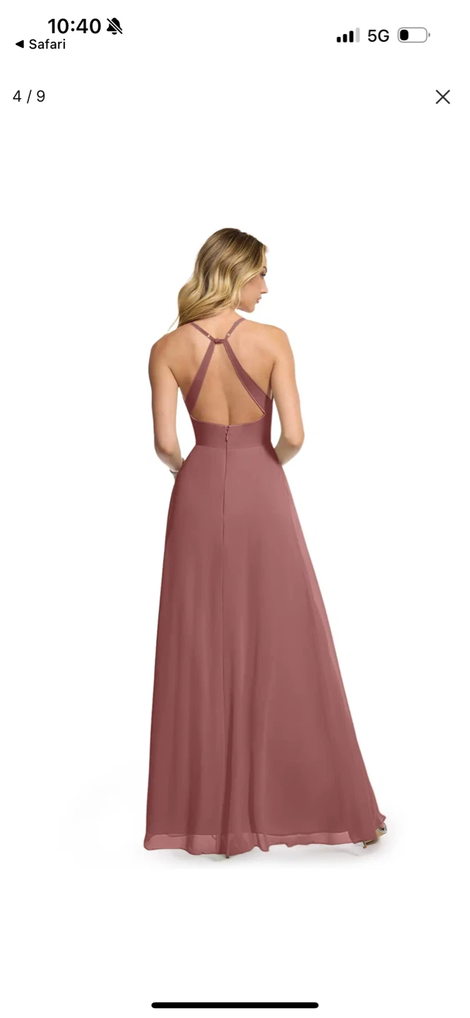 Azazie Davis Bridesmaid Dress - Desert Rose - photo 3