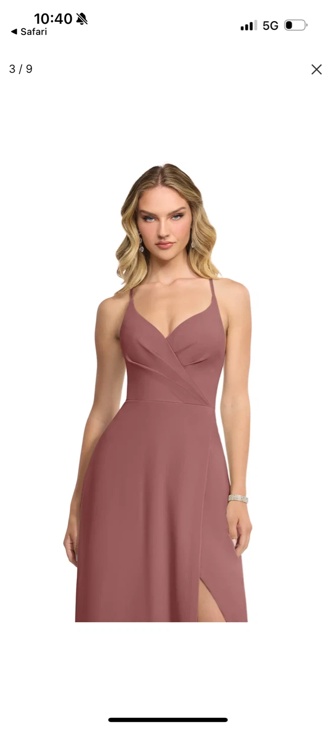Azazie Davis Bridesmaid Dress - Desert Rose - photo 2
