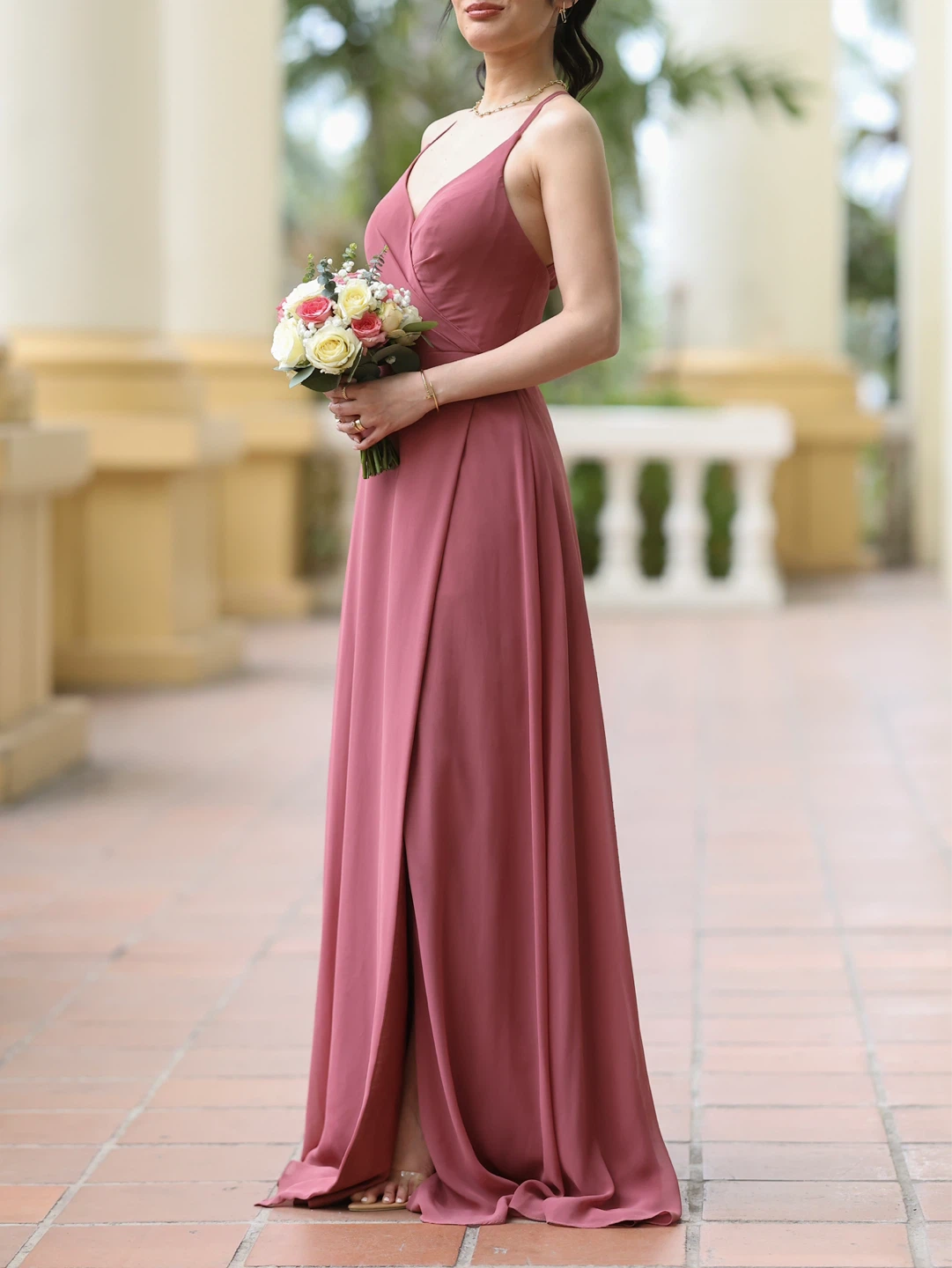 Azazie Davis Bridesmaid Dress - Desert Rose - photo 4
