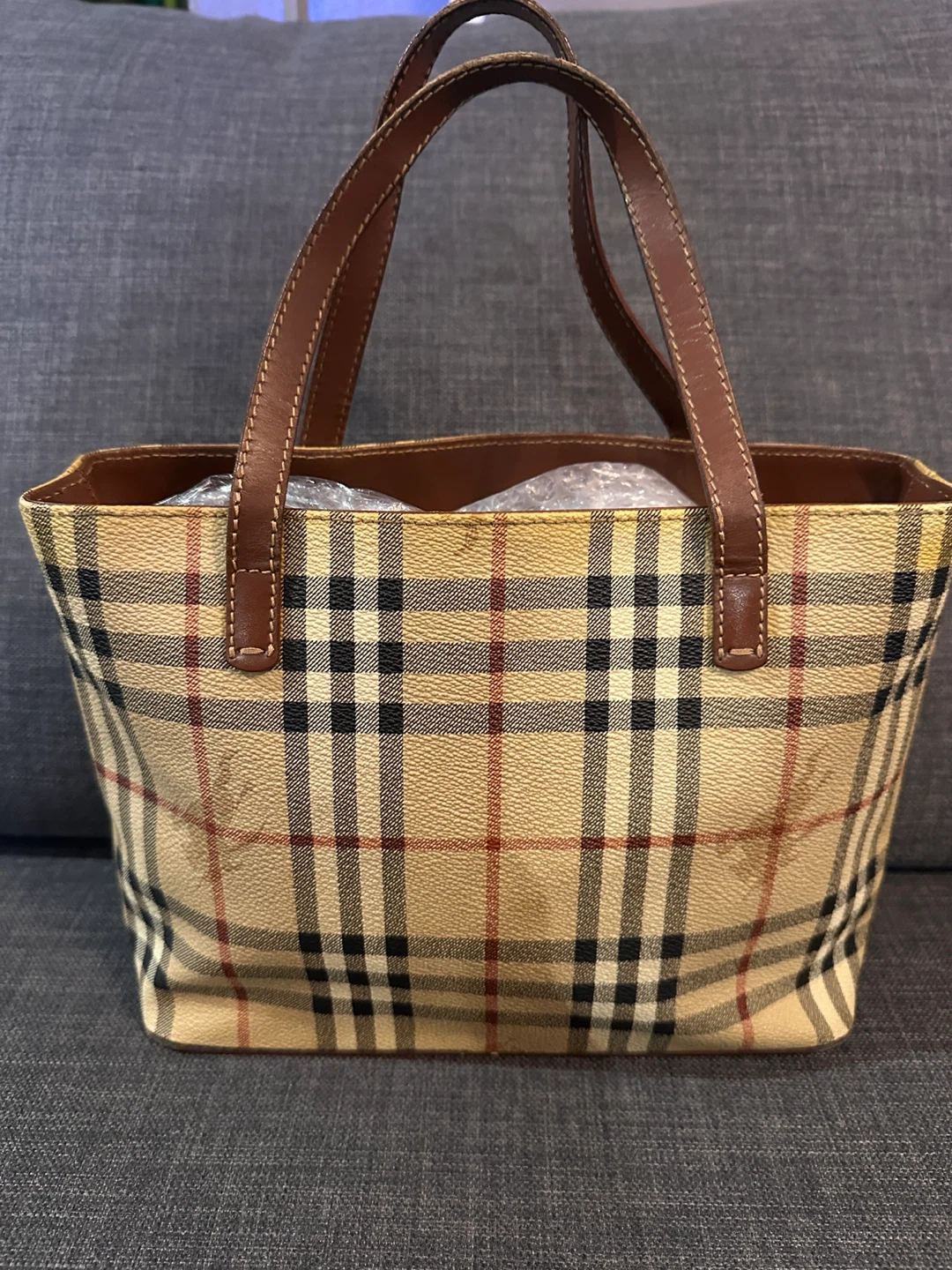 Burberry London Checkered Tote Bag