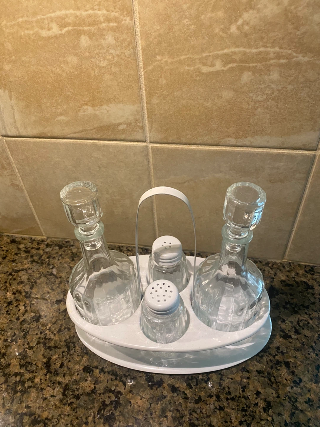 Glass Cruet Set with Salt and Pepper Shakers - photo 2