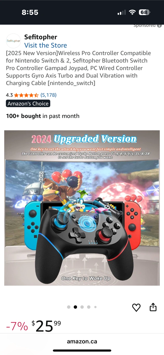 Wireless Pro Controller for Nintendo Switch & 2 - photo 4