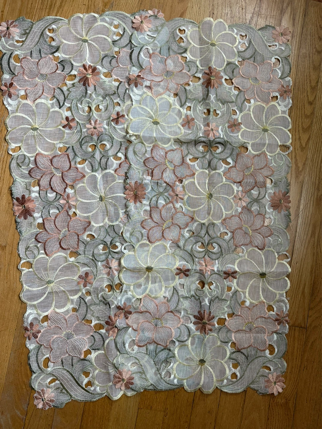 Embroidered Floral Table Runner