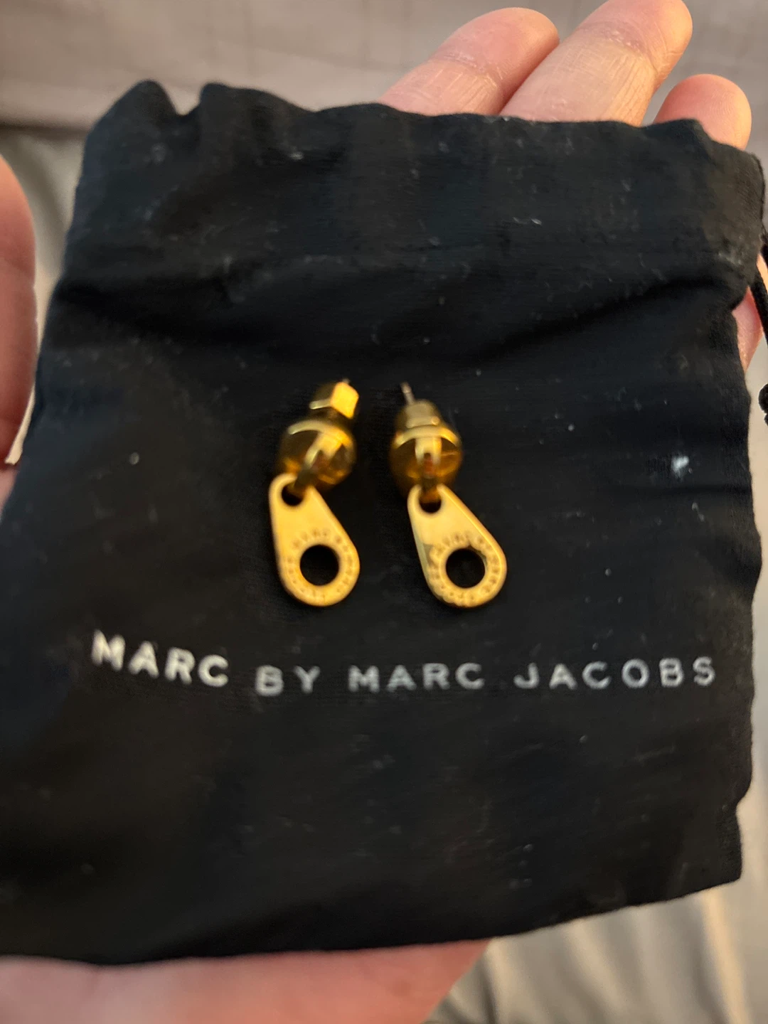 Marc by Marc Jacobs Gold Zipper Earrings