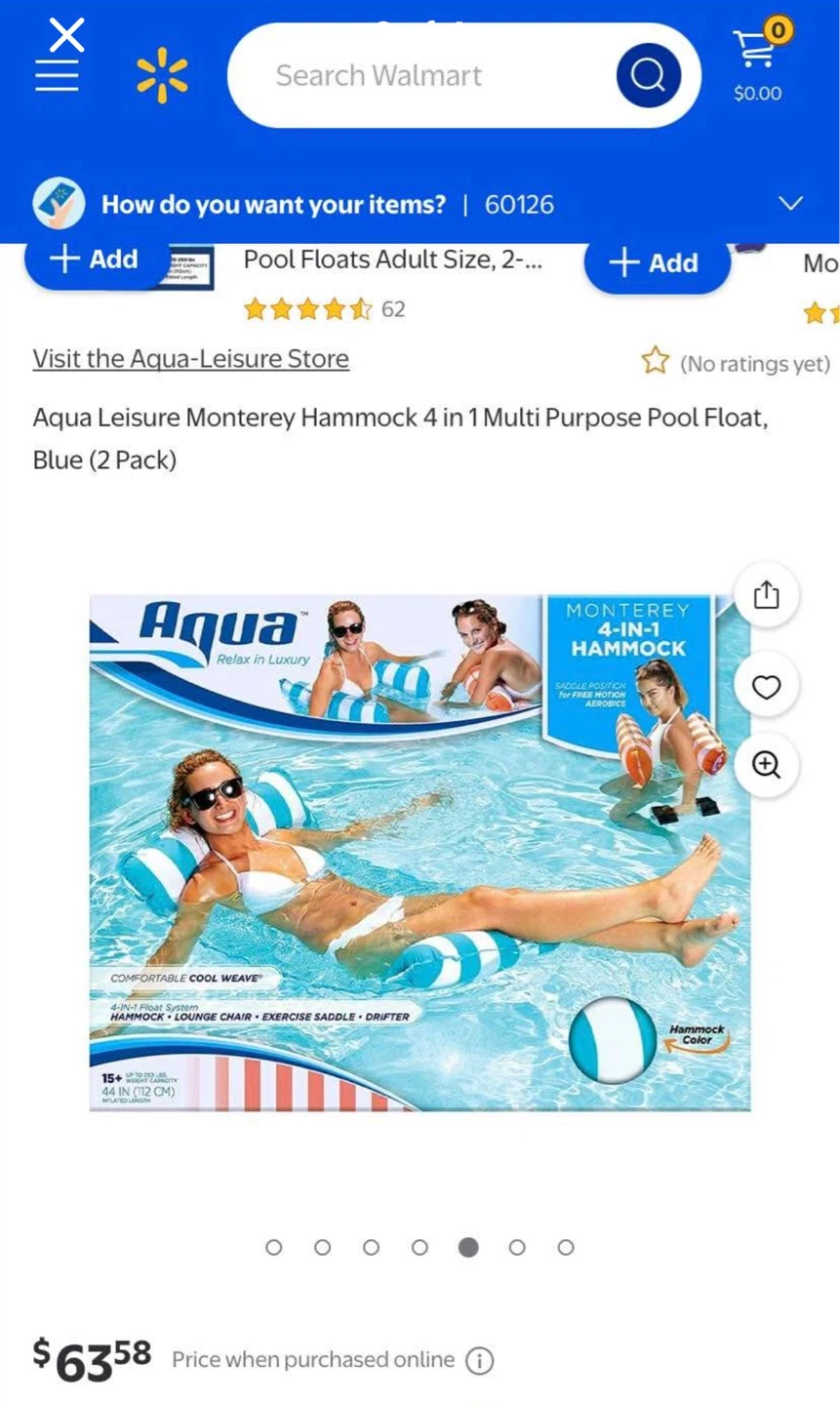Aqua Monterey 4-in-1 Hammock Pool Float - Blue - photo 3
